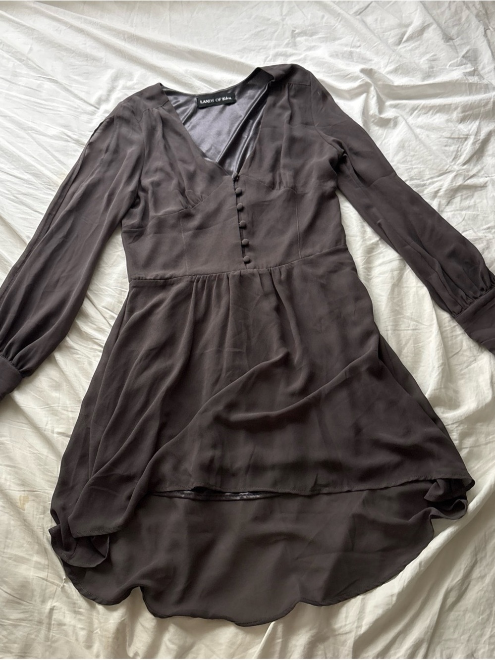 Lane Bryant Chocolate Brown High-Low V-Neck Dress